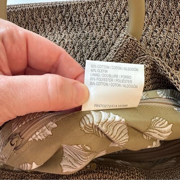 Liz Claiborne Vintage Macrame Boho Hippie Staple Crochet Tote Handbag Purse - Picture 5 of 7